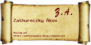 Zathureczky Ákos névjegykártya